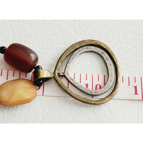 SILPADA Sterling Silver Bronze Shell Horn Bead Necklace Lobster Clasp N1787 - Picture 6 of 6